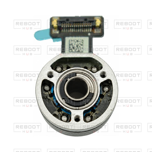 OEM-pulled DJI Mini 3 Pro Gimbal Roll Motor on white with Reboot Hub watermark overlay