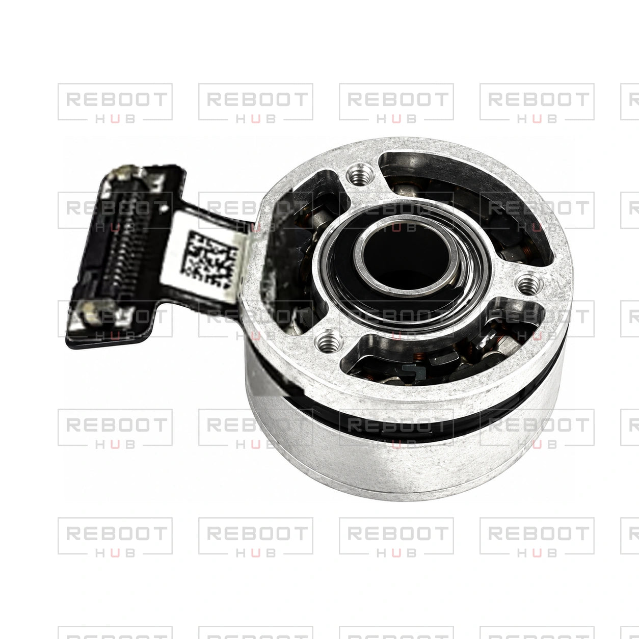 OEM-pulled DJI Mini 3 Pro Gimbal Roll Motor on white with Reboot Hub watermark overlay