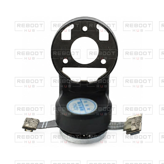 OEM-pulled DJI Mini 4 Pro Gimbal Yaw Motor with Upper Bracket on white with Reboot Hub watermark overlay