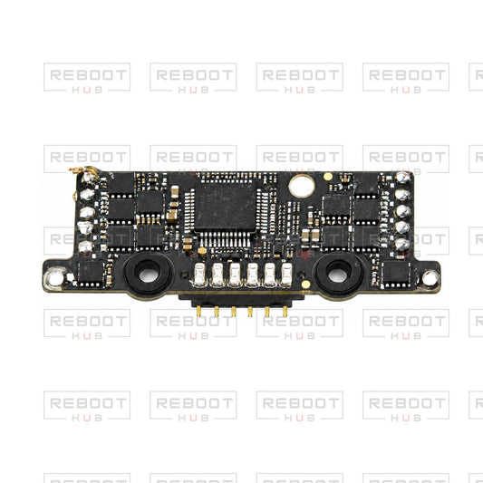 OEM-pulled DJI Mini 3 Pro ESC Board, component face on white with Reboot Hub watermark overlay