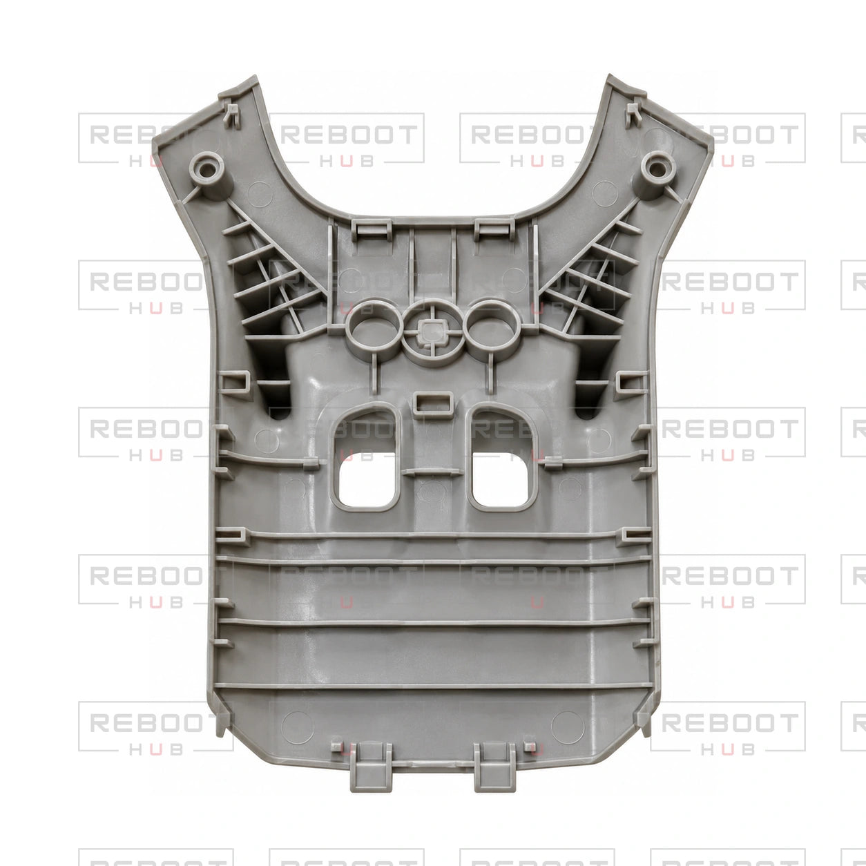 OEM-pulled DJI Mini 3 Bottom Shell on white with Reboot Hub watermark overlay