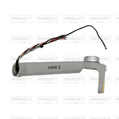 OEM-pulled DJI Mini 3 Front Arm Left on white with Reboot Hub watermark overlay