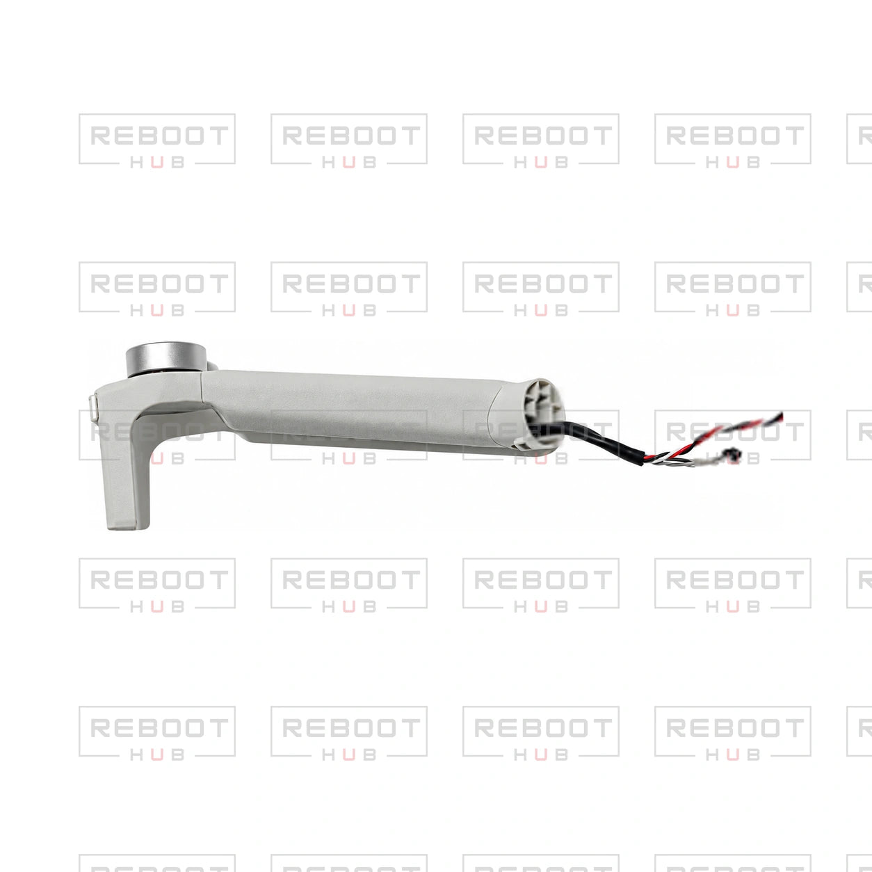 OEM-pulled DJI Mini 3 Front Arm Right on white with Reboot Hub watermark overlay
