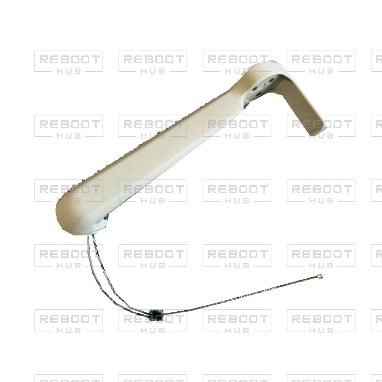 OEM-pulled DJI Mini 3 Front Arm Shell Right on white with Reboot Hub watermark overlay
