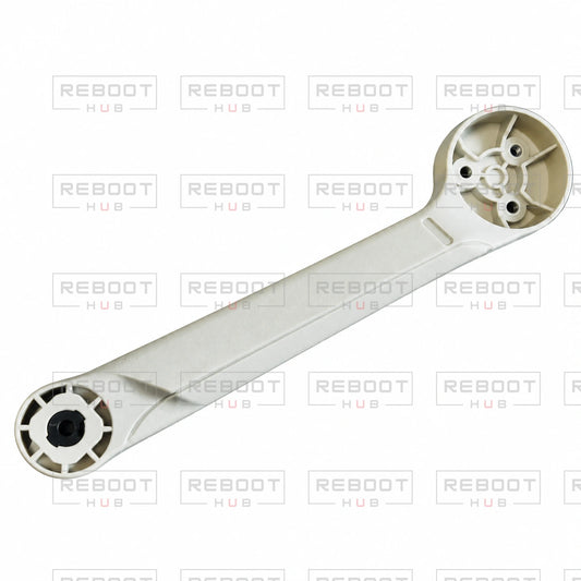OEM-pulled DJI Mini 3 Rear Arm Shell Left on white with Reboot Hub watermark overlay
