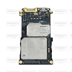 OEM-pulled DJI Mini 3 Motherboard on white with Reboot Hub watermark overlay