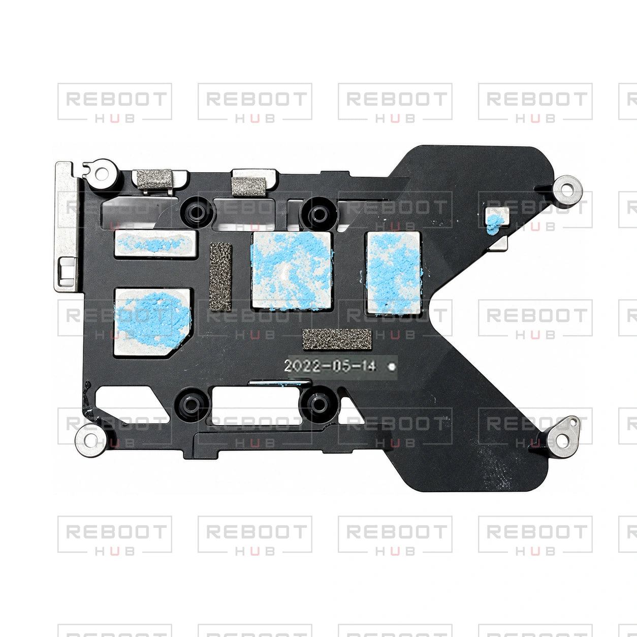 OEM-pulled DJI Mini 3 Pro Heat Sink Bracket on white with Reboot Hub watermark overlay
