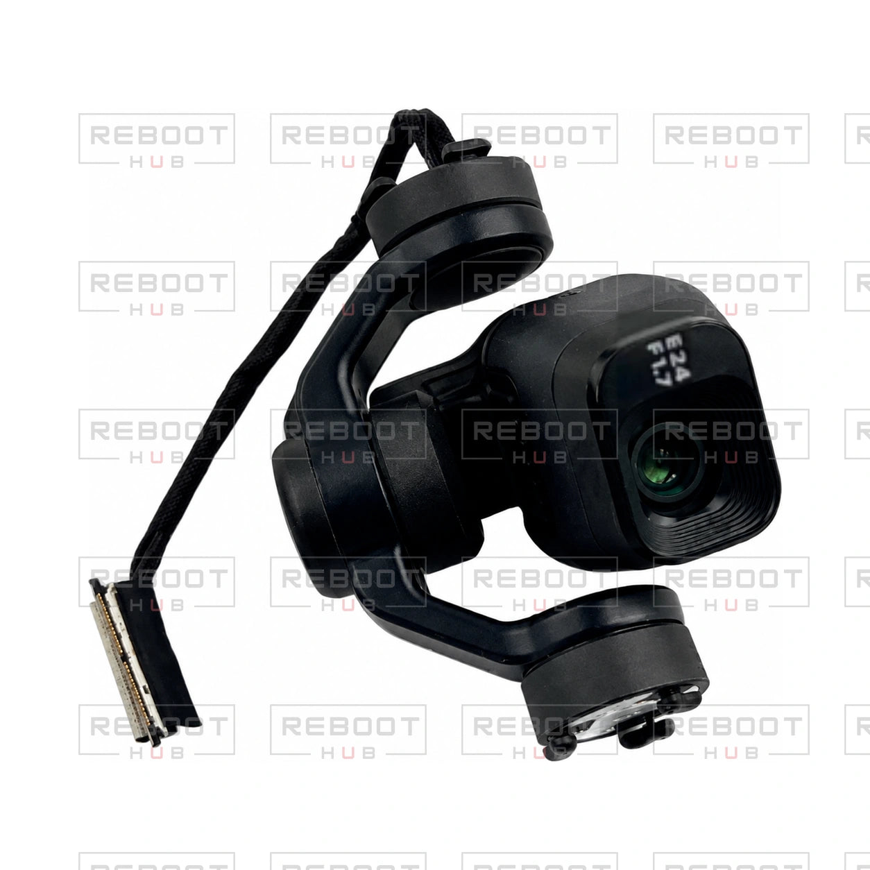 OEM-pulled DJI Mini 4 Pro Gimbal Camera Assembly on white with Reboot Hub watermark overlay