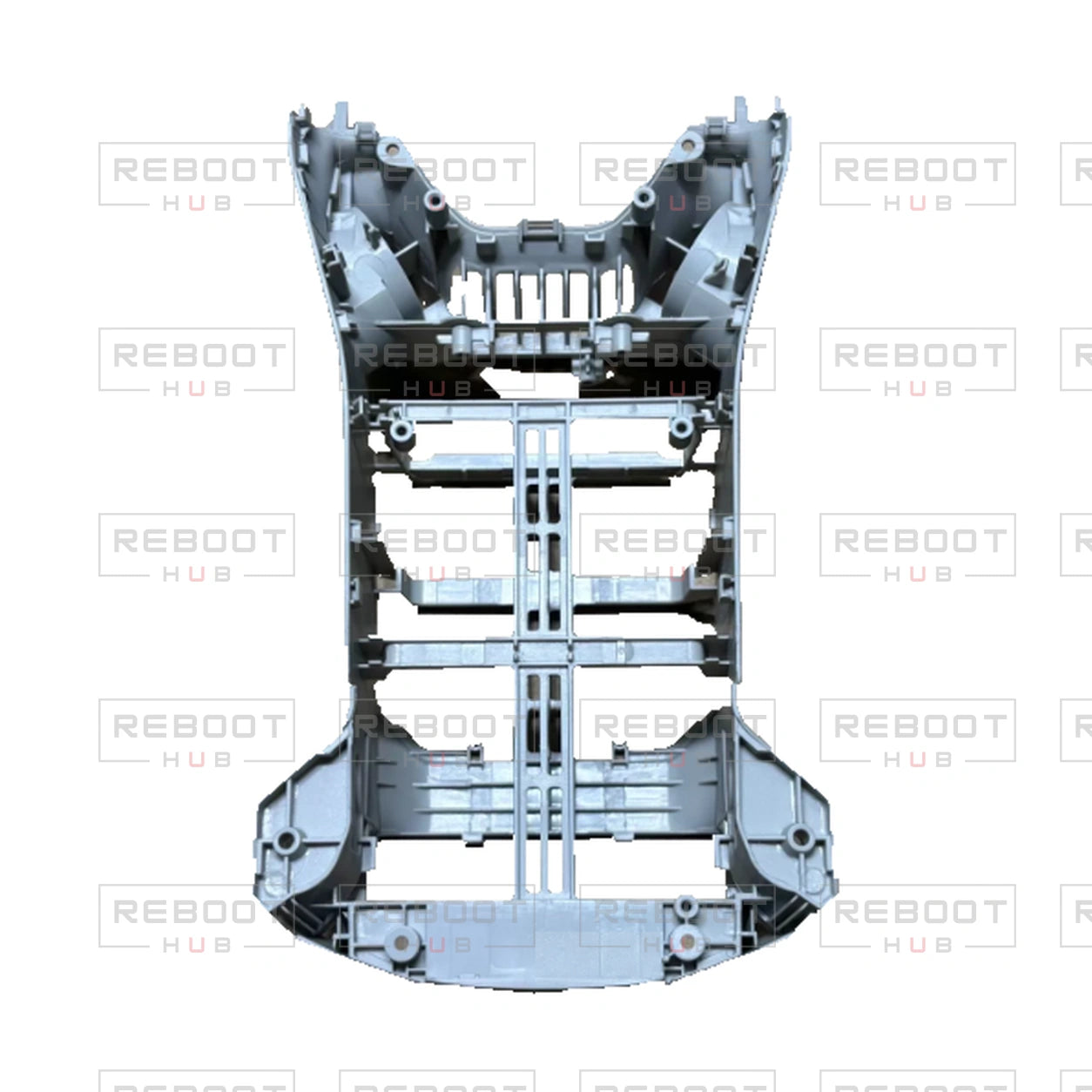 OEM-pulled DJI Mini 3 Pro Middle Frame on white with Reboot Hub watermark overlay