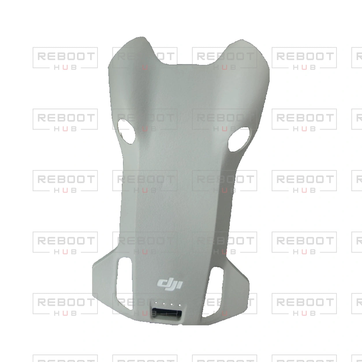 OEM-pulled DJI Mini 4 Pro Upper Shell on white with Reboot Hub watermark overlay