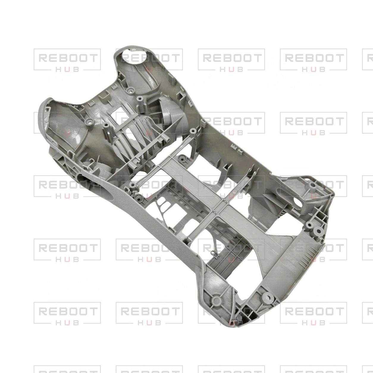OEM-pulled DJI Mini 4 Pro Middle Frame on white with Reboot Hub watermark overlay