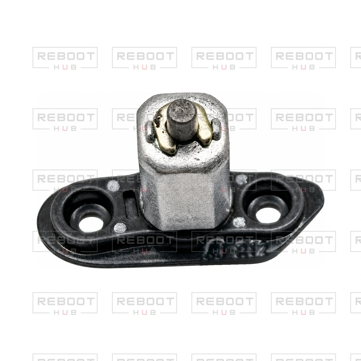 OEM-pulled DJI Mini 4 Pro Rear Arm Rotation Axis Right on white with Reboot Hub watermark overlay