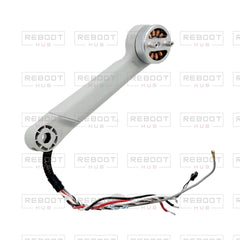 OEM-pulled DJI Mini 4 Pro Rear Arm Left on white with Reboot Hub watermark overlay