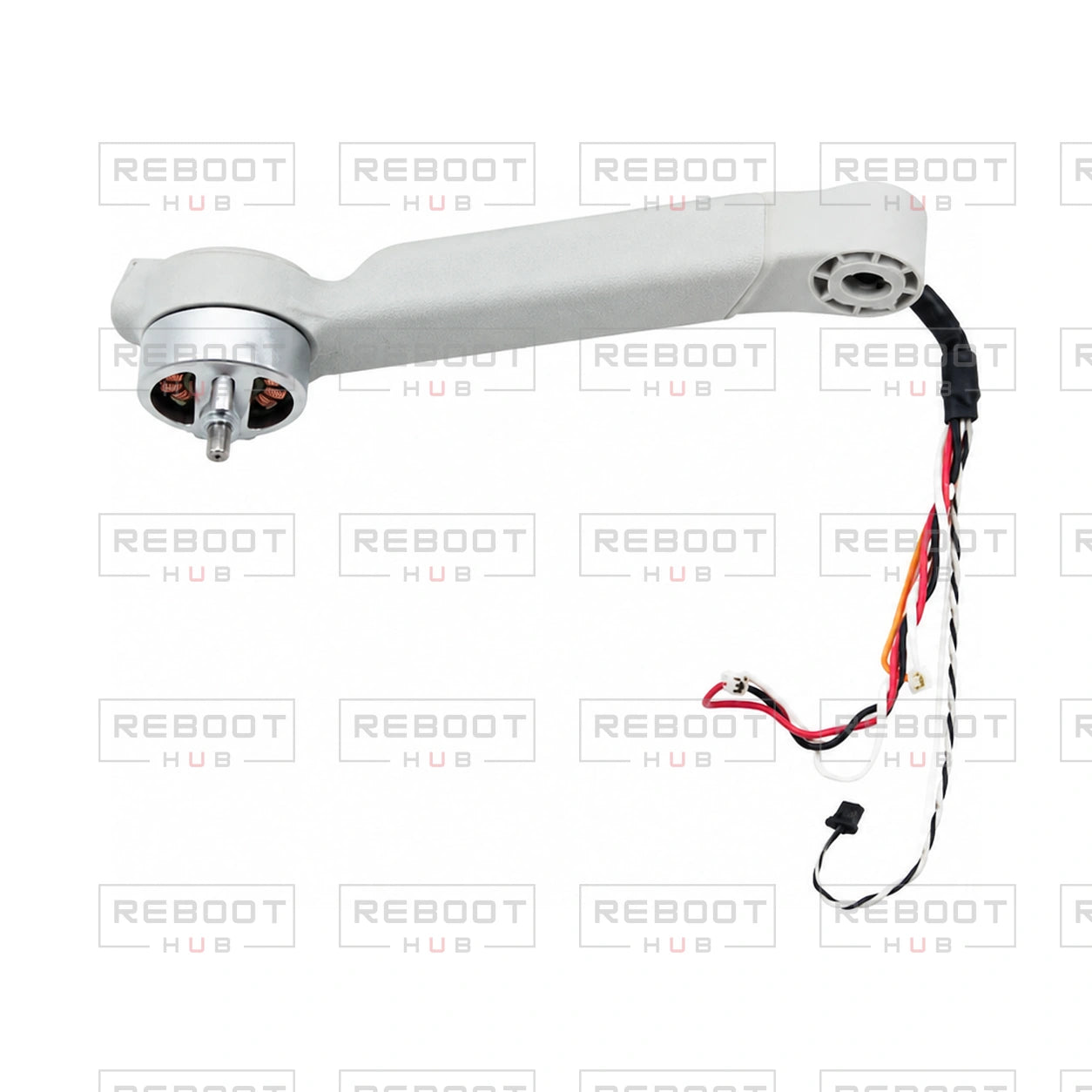 OEM-pulled DJI Mini 4 Pro Rear Arm Right on white with Reboot Hub watermark overlay