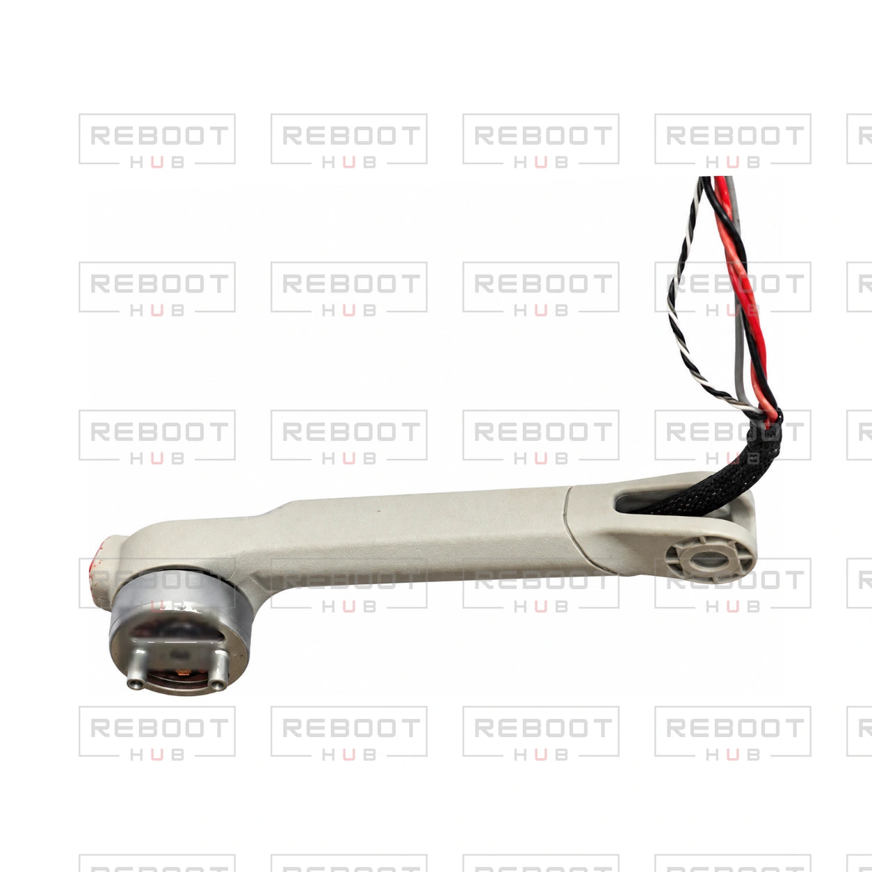 OEM-pulled DJI Mini 4 Pro Rear Arm Right on white with Reboot Hub watermark overlay