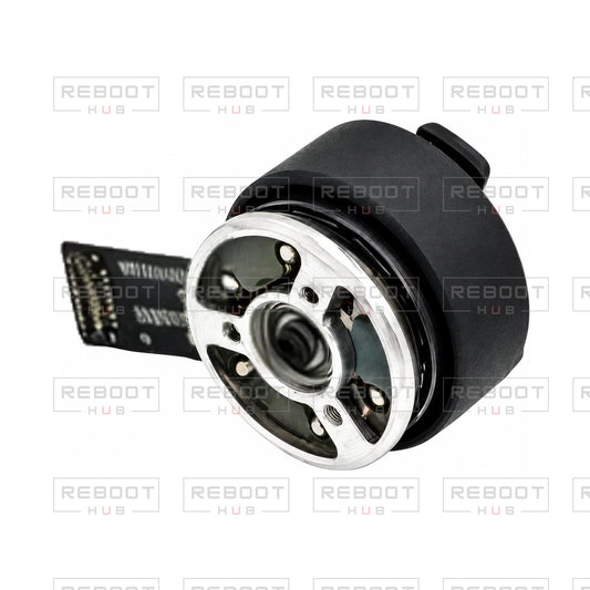 OEM-pulled DJI Mini 3 Pro Gimbal Pitch Motor with Rear Cover on white with Reboot Hub watermark overlay