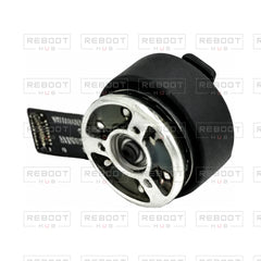OEM-pulled DJI Mini 3 Gimbal Pitch Motor with Rear Cover on white with Reboot Hub watermark overlay