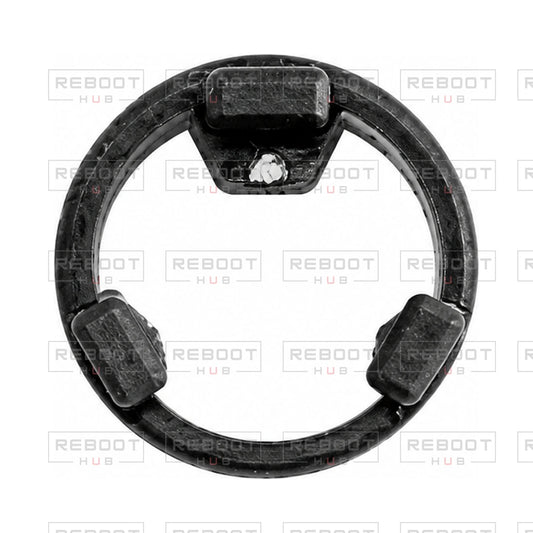OEM-pulled DJI Mini 4 Pro Gimbal Pitch Motor Rear Cover on white with Reboot Hub watermark overlay