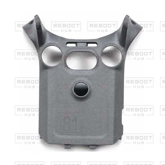 OEM-pulled DJI Mini 5 Pro Bottom Shell, full photographed face on white with Reboot Hub watermark overlay