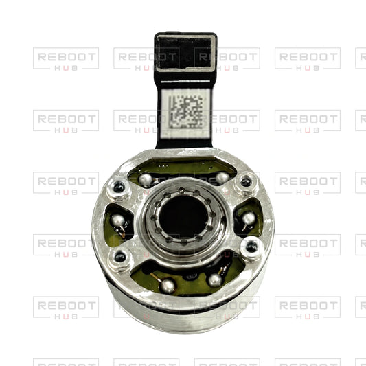 OEM-pulled DJI Mini 5 Pro Gimbal Roll Motor on white with Reboot Hub watermark overlay