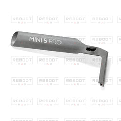 OEM-pulled DJI Mini 5 Pro Front Arm Rear Section Shell Left on white with Reboot Hub watermark overlay
