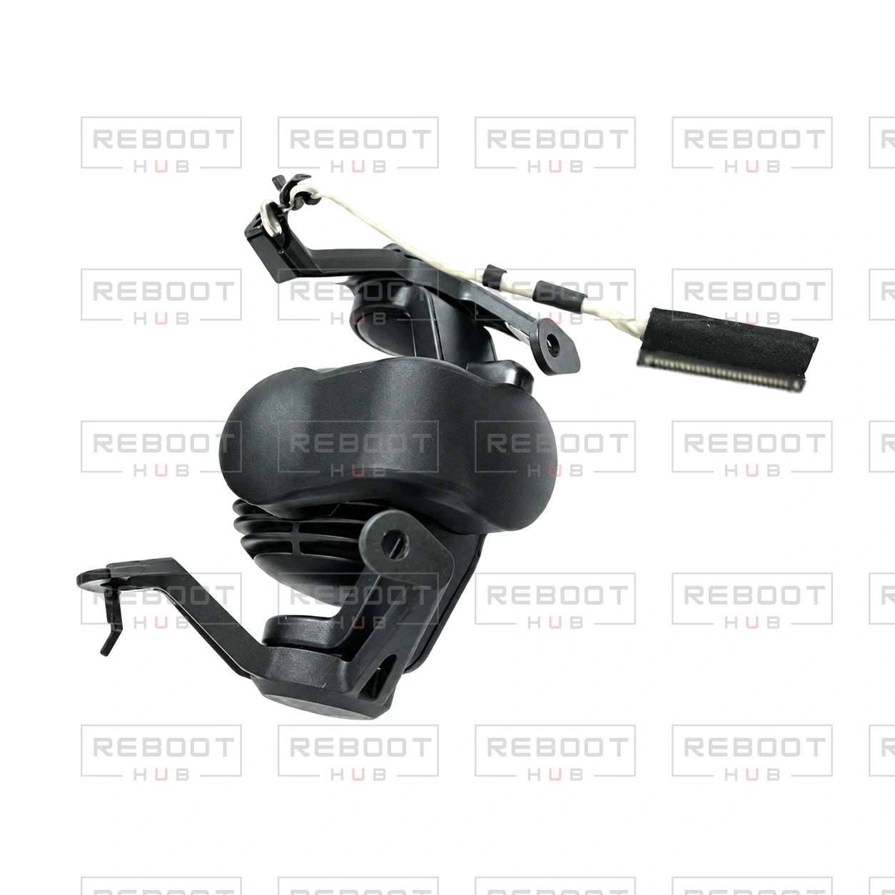 OEM-pulled DJI Mini 5 Pro Gimbal Axis Arm Assembly on white with Reboot Hub watermark overlay