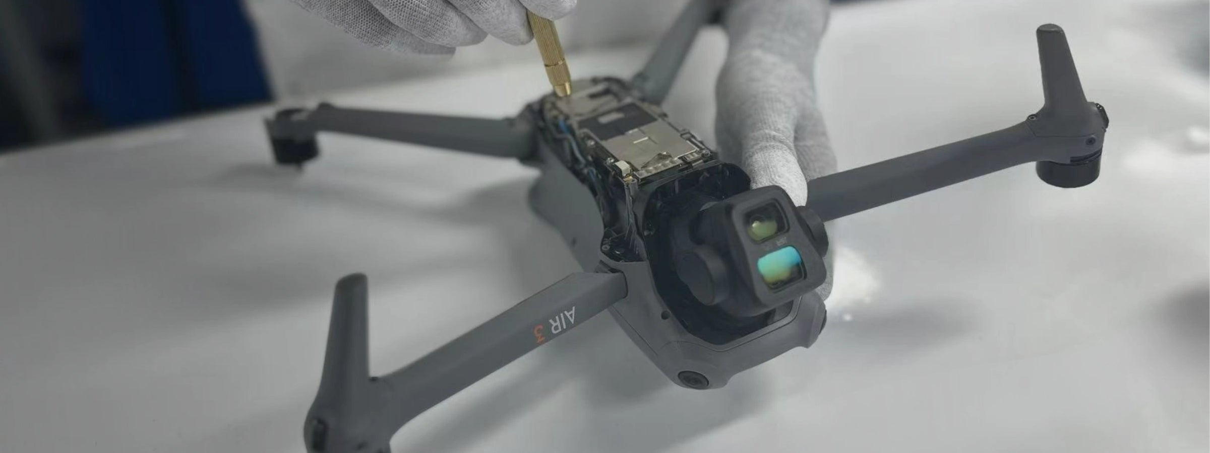 Professional drone repair with genuine parts.