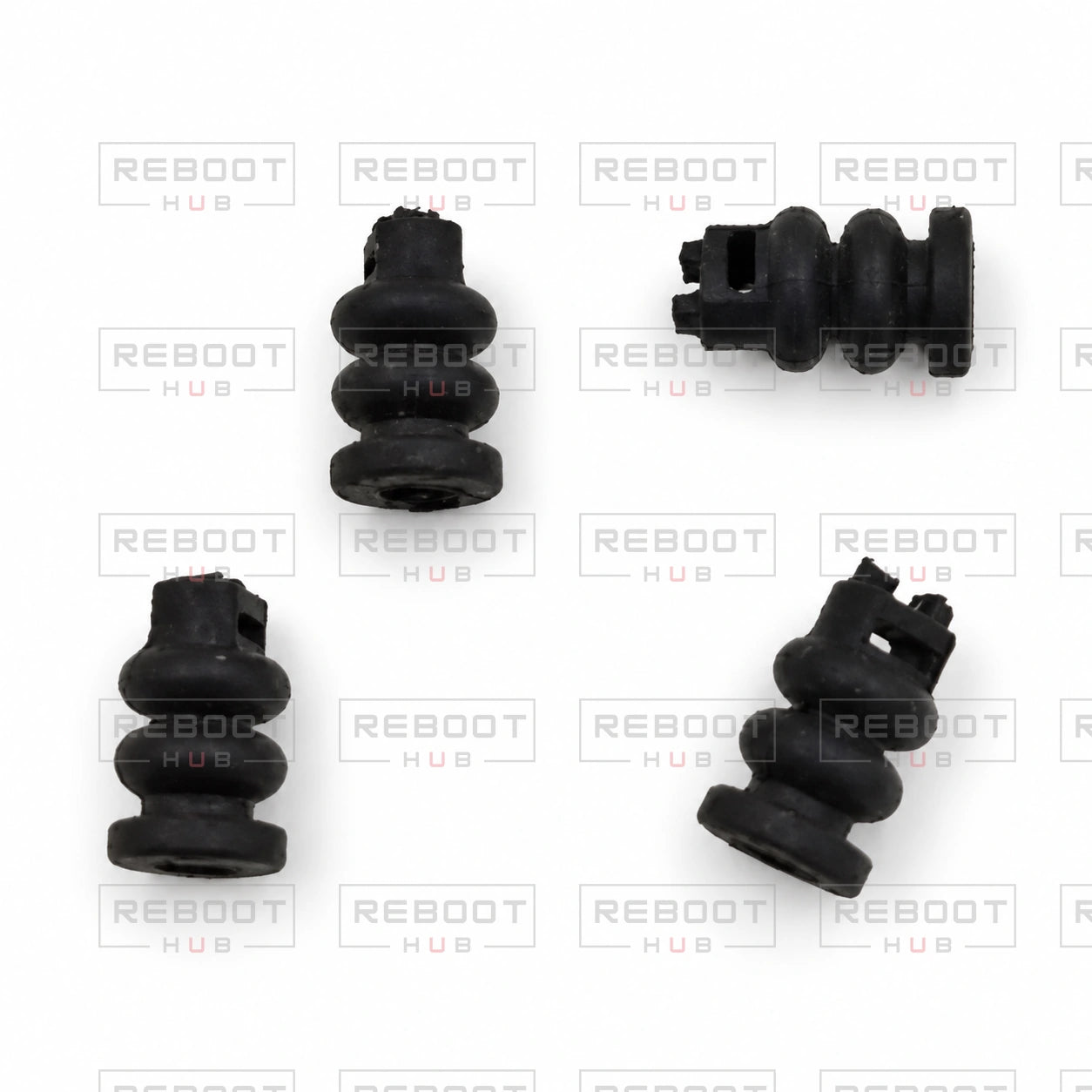 OEM-pulled DJI Mavic Air 2 Gimbal Rubber Damper on white with Reboot Hub watermark overlay — source view 4