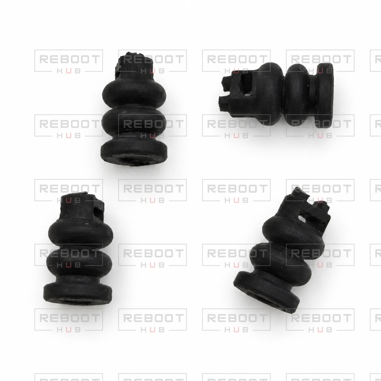 OEM-pulled DJI Mavic Air 2 Gimbal Rubber Damper on white with Reboot Hub watermark overlay — source view 3