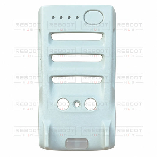 OEM-pulled DJI Mini 2 SE Bottom Shell on white with Reboot Hub watermark overlay — view 1