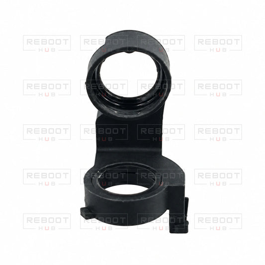 OEM-pulled DJI Mini 2 Gimbal Axis Arm Lower Bracket on white with Reboot Hub watermark overlay — view 1