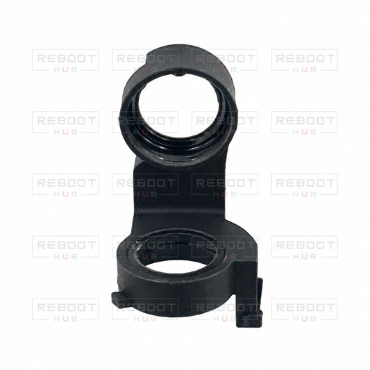 OEM-pulled DJI Mini SE Gimbal Axis Arm Lower Bracket on white with Reboot Hub watermark overlay — view 1