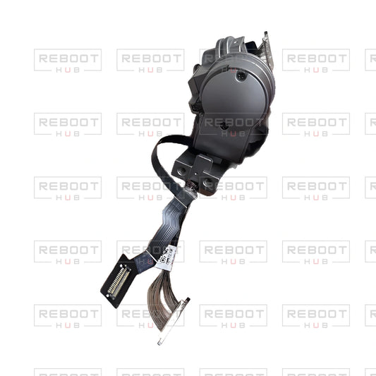 OEM-pulled DJI Mavic Pro / Mavic Pro Platinum Gimbal Arm Assembly, photographed view 28, on white with Reboot Hub watermark overlay