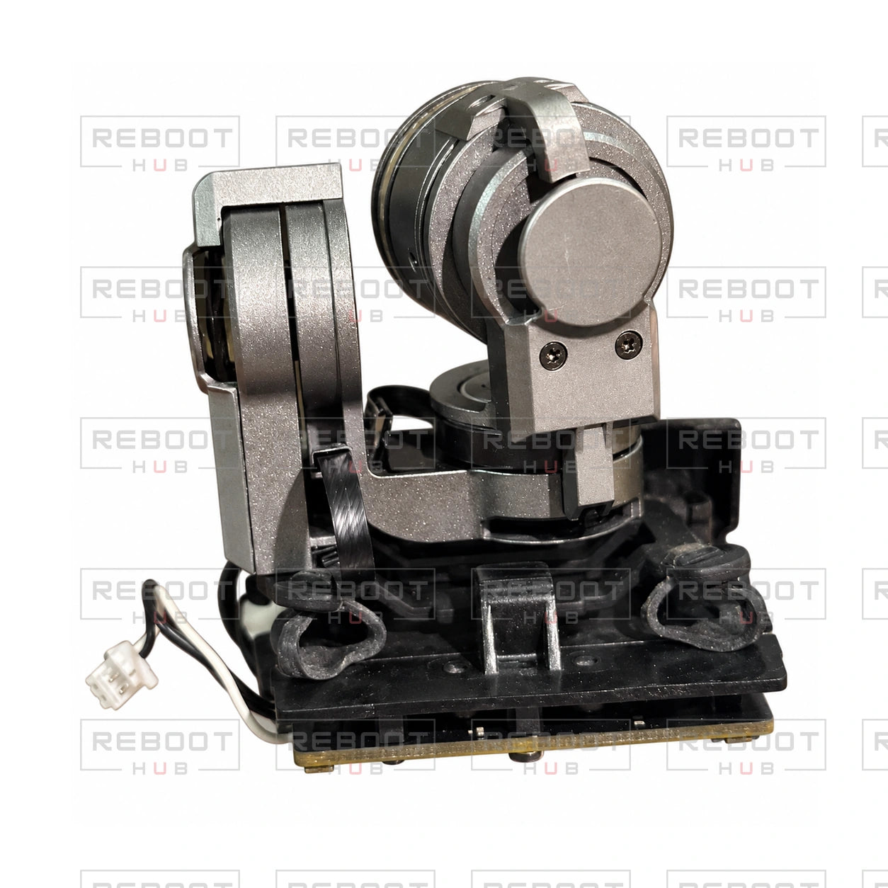 OEM-pulled DJI Mavic Pro / Mavic Pro Platinum Gimbal Camera Assembly, photographed view 39, on white with Reboot Hub watermark overlay