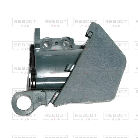 OEM-pulled DJI Mavic Pro Rear Arm Rotation Axis Right, photographed view 80, on white with Reboot Hub watermark overlay