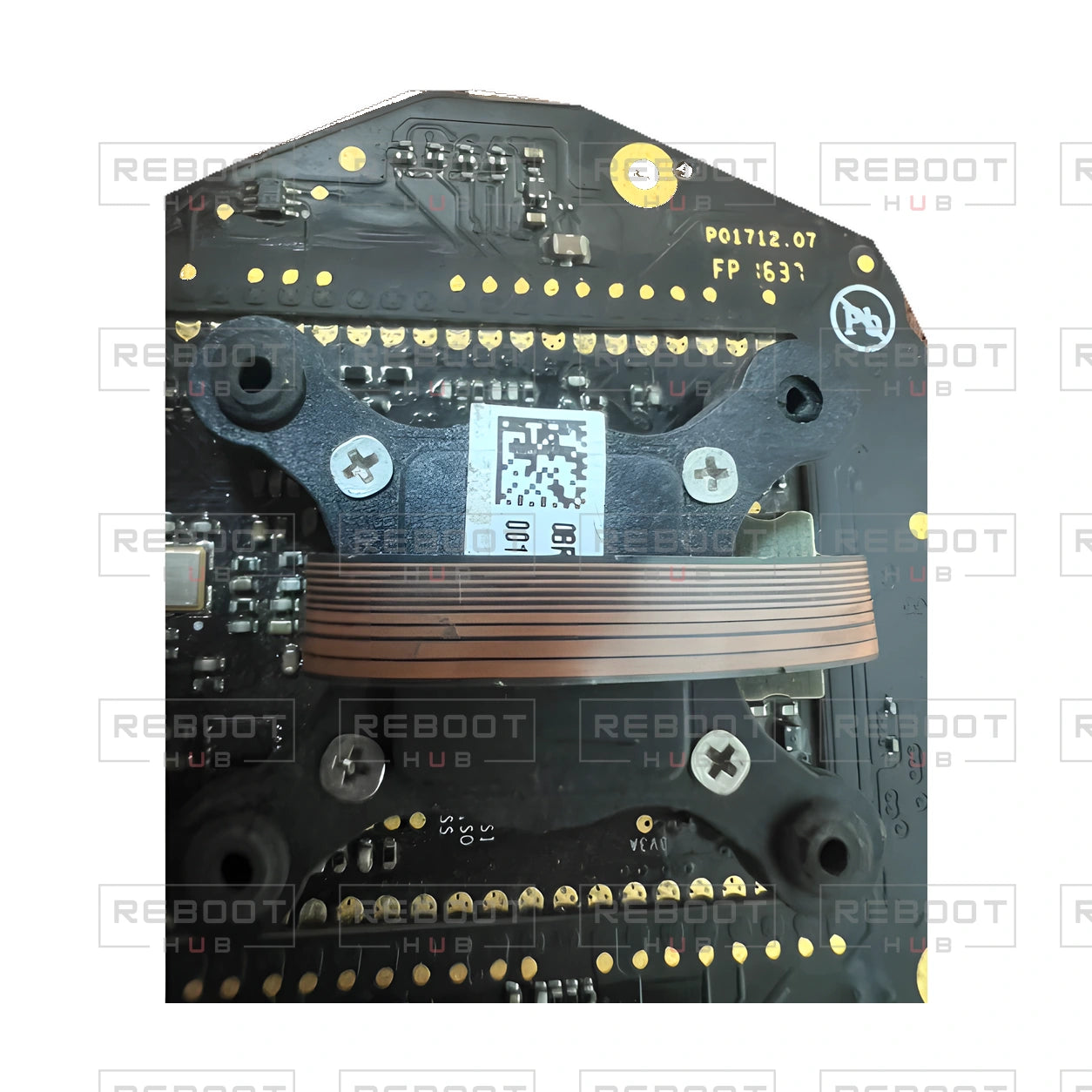 OEM-pulled DJI Mavic Pro ESC Board with IMU, photographed view 98, on white with Reboot Hub watermark overlay