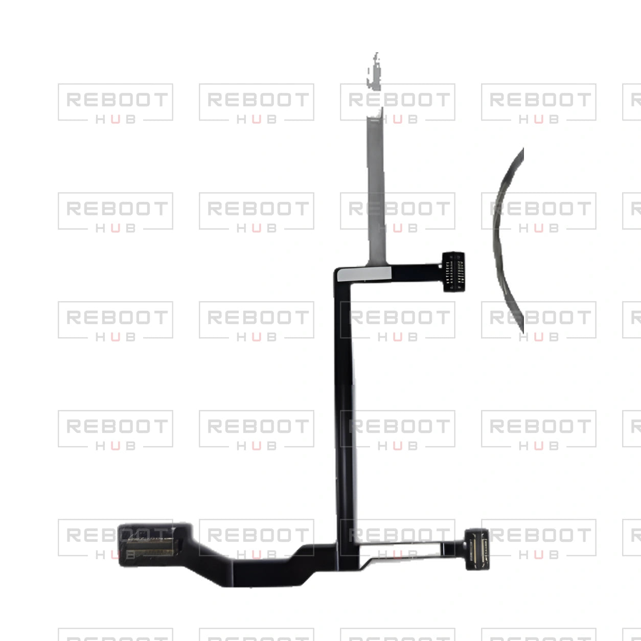 OEM-pulled DJI Mavic Pro Platinum Gimbal Flexible Flat Cable, photographed view 121, on white with Reboot Hub watermark overlay