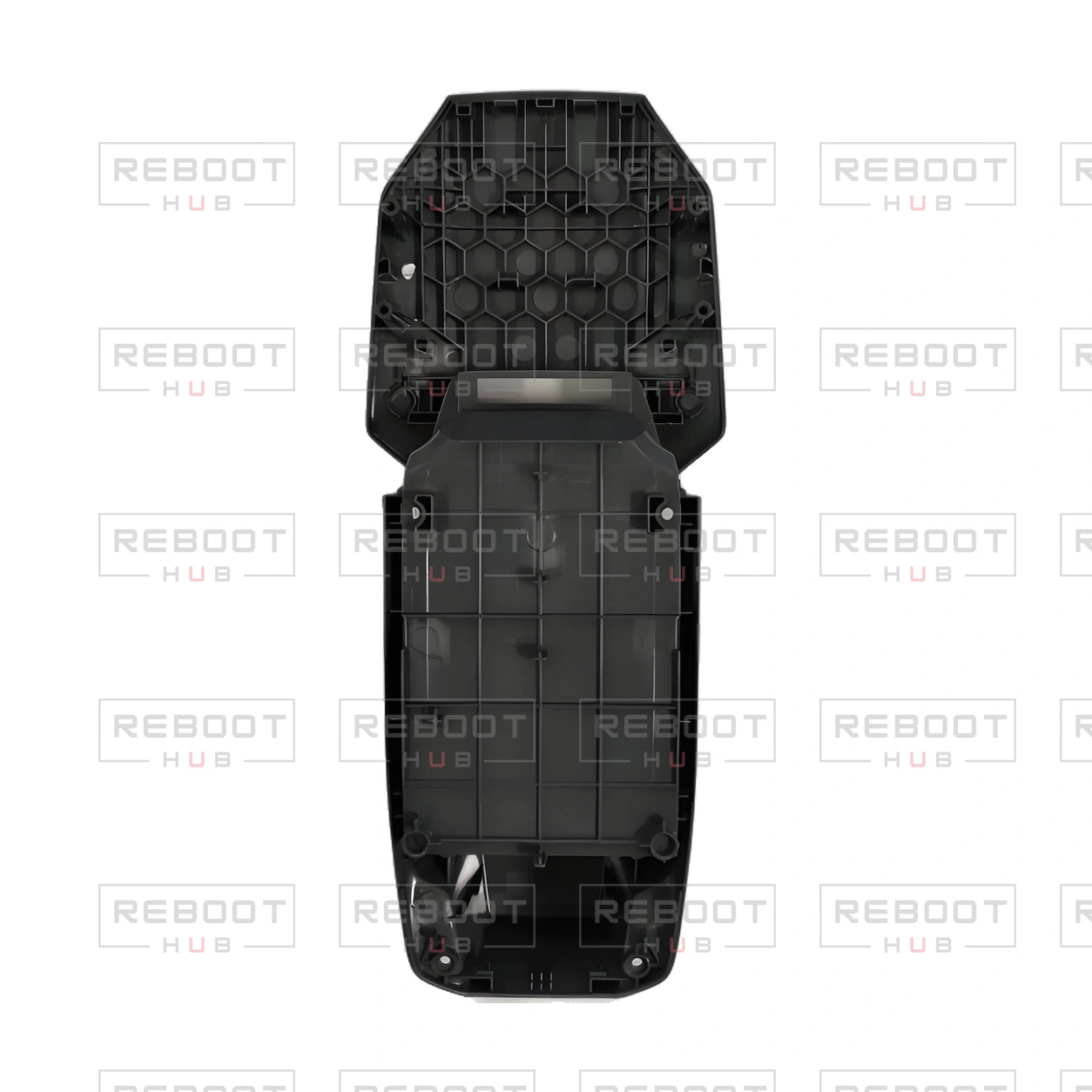 OEM-pulled DJI Mavic Pro Platinum Upper Shell, photographed view 123, on white with Reboot Hub watermark overlay