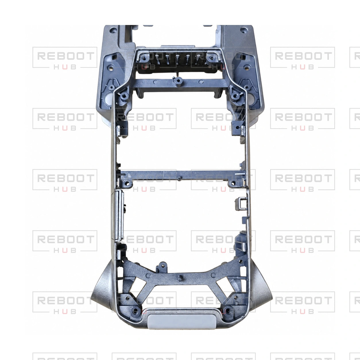 OEM-pulled DJI Mavic Pro Platinum Middle Frame, photographed view 127, on white with Reboot Hub watermark overlay