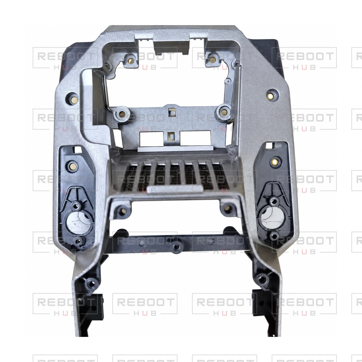 OEM-pulled DJI Mavic Pro Platinum Middle Frame, photographed view 128, on white with Reboot Hub watermark overlay