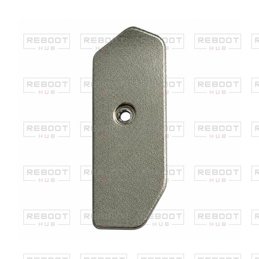 OEM-pulled DJI Mavic Pro Platinum Front Arm Rotation Axis Cover Left, photographed view 143, on white with Reboot Hub watermark overlay